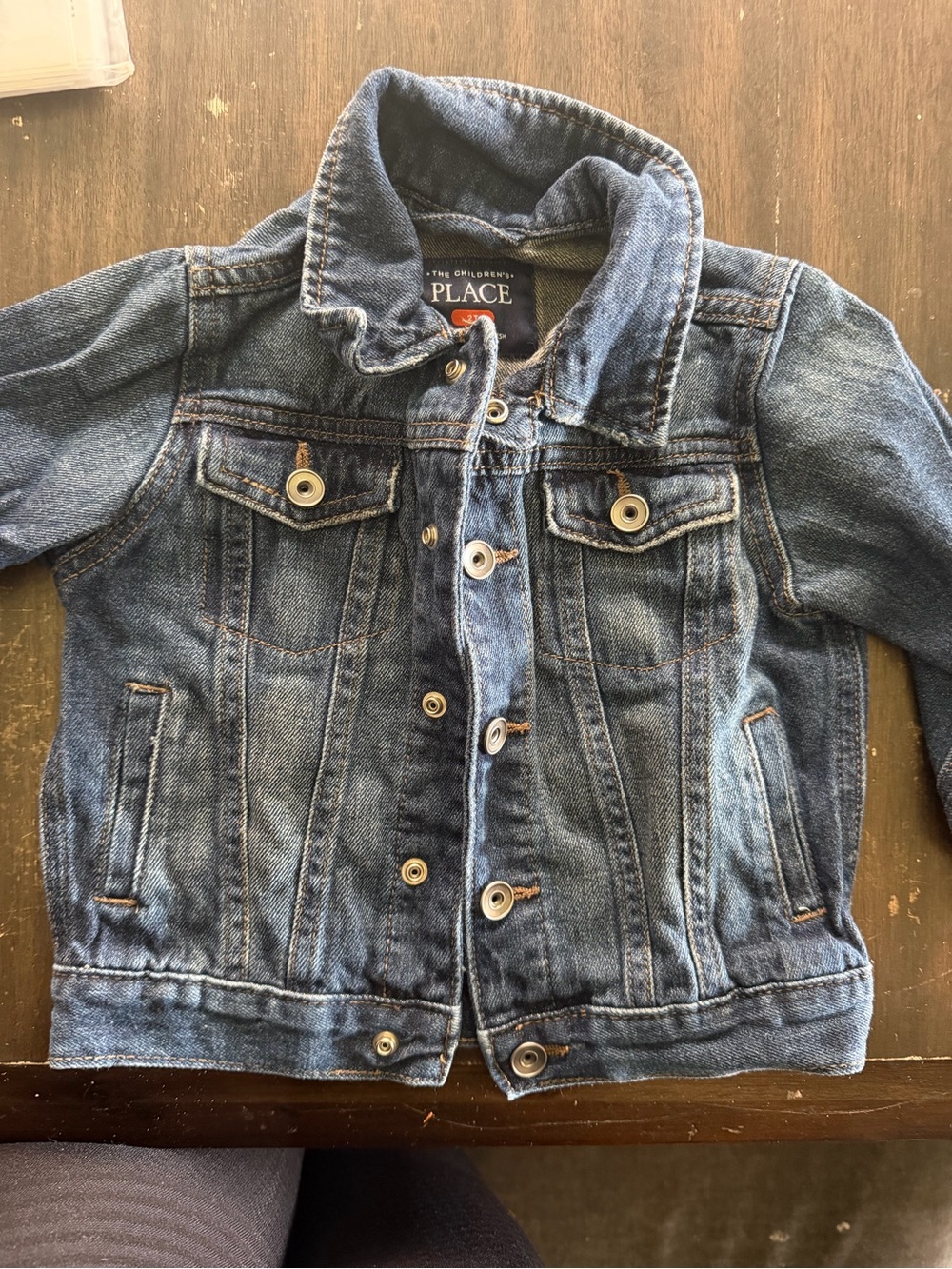 The Children's Place Dark Blue Denim Jacket with Button Front